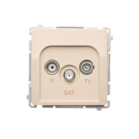 Gniazdo antenowe R-TV-SAT przelotowe (moduł), 1x wejście: 5 MHz&ndash;2,4 GHz; beż - BMZAR-SAT10/P.01/12 - KONTAKT SIMON