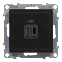 GNIAZDO ŁADOWARKA PODWÓJNA USB TYP C + C 3 A 5V CZARNY SUNO - 721431 - LEGRAND