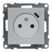 GNIAZDO PŁASKIE 2P+Z - 16 A - Z USB TYP - C - 1,5 A - ZACISKI AUTOMATYCZNE - Z PRZESŁONĄ  ALUMINIUM SUNO - 721389 - LEGRAND