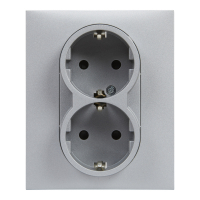 GNIAZDO SCHUKO 2X2P+Z Z PRZESŁONĄ - ZACISKI AUTOMATYCZNE (MONOBLOK) ALUMINIUM SUNO - 721326 - LEGRAND