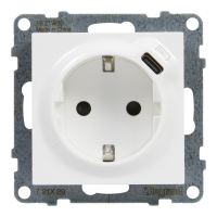 GNIAZDO SCHUKO 2P+Z - 16 A - 250 V~ - + USB TYP C - 1,5 A - 5 V BIAŁY SUNO - 721129 - LEGRAND