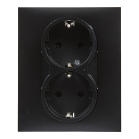 GNIAZDO SCHUKO 2X2P+Z Z PRZESŁONĄ - ZACISKI AUTOMATYCZNE (MONOBLOK) CZARNY SUNO - 721426 - LEGRAND