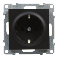 GNIAZDO POJEDYNCZE SCHUKO 2P+Z 16 A 250V Z PRZEŁONĄ  ZACISKI AUTOMATYCZNE CZARNY SUNO - 721420 - LEGRAND