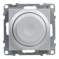 ŚCIEMNIACZ OBROTOWY - 240 V~ - 50 HZ - 5 - 75 W ( 10 LAMP MAKS.) DLA LAMP LED Z OPCJĄ ŚCIEMNIANIA - BEZ ZACISKU NEUTRALNEGO  ALUMINIUM SUNO - 721379 - LEGRAND