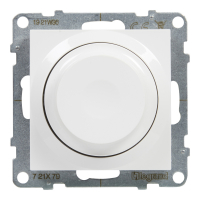 ŚCIEMNIACZ OBROTOWY 240 V~ - 50 HZ - 5 - 75 W ( 10 LAMP MAKS.) DLA LAMP LED Z OPCJĄ ŚCIEMNIANIA - BEZ ZACISKU NEUTRALNEGO  BIAŁY SUNO - 721179 - LEGRAND