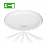 ZONDA LED EMERGENCY 12W/1,2W, plafon z czujnikiem ruchu, 800lm/80lm, IP20, 4000K, poliwęglan mleczny, biały - AD-PL-391WLPMR4 - ORNO