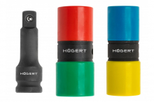 Zestaw nasadek udarowych, dwustronnych i przedłużki 1/2", 3 szt., CrMo - HT4R006 - HOGERT