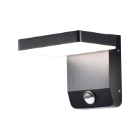 17W Lampa ścienna LED z czujnikiem ruchu / Barwa:3000K / Obudowa: Czarna / Kwadratowa - 2948 - V-TAC