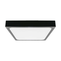 18W Plafon LED z mikrofalowym czujnikiem ruchu / Średnica: 225mm / Barwa:4000K / Klosz: Kwadratowy mleczny czarna ramka / IP44 - 7672 - V-TAC