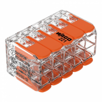 SZYBKOZŁĄCZKA 10X0,2-4MM2 Z DZWIGNIAMI UNIWERSALNA COMPACT TRANSPARENTNA WAGO  - 221-420 - WAGO