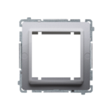 Adapter (przejściówka) na osprzęt standardu 45 × 45 mm. Montaż do puszki na łapki i wkręty; stal inox - BMA45M/21 - KONTAKT SIMON