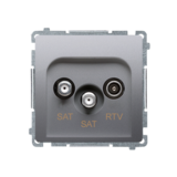 Gniazdo antenowe satelitarne podwójne końcowe SAT-SAT-RTV, (moduł). 2xwejście: SAT: 5&ndash;2400 MHz, RTV: 5&ndash;862 MHz; stal inox - BMZAR+SAT3.1-P2.01/21 - KONTAKT SIMON