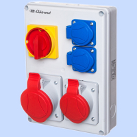 ROZDZIELNICA Z ROZŁĄCZNIKIEM WŁĄCZ-WYŁĄCZ 40A IP44 1X16A 3P+N+Z 400V~1X32A 3P+N+Z 400V~2X16A 2P+Z 250V~ RSK-1 - 940002 - ELEKTROMET DZIERŻONIÓW