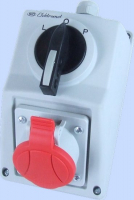 ZESTAW INSTALACYJNY C16-48N ZMIANA KIERUNKU OBROTÓW L-0-P GNIAZDO 3P+N+Z IP-54 - 971609 - ELEKTROMET DZIERŻONIÓW