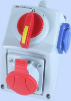 ZESTAW INSTALACYJNY 16A 3P+N+Z + GNIAZDO 2P+Z IP54 WYŁĄCZNIK 0-1 C16-18.1N - 971616 - ELEKTROMET DZIERŻONIÓW