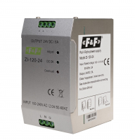 Zasilacz impulsowy przemysłowy nap. wej. 90÷264V AC/120÷370V DC, P=120W nap. Wyj. 24V DC - ZI-120-24V - F&F