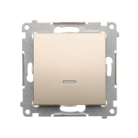 Łącznik jednobiegunowy z podświetleniem LED (moduł) 10AX, 250V~, szybkozłącza; złoty mat - DW1L.01/44 - KONTAKT SIMON