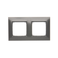 Ramka 2-krotna PREMIUM do puszek karton-gips IP20 / IP44; antracyt - DRK2/48 - KONTAKT SIMON