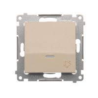 Przycisk &bdquo;dzwonek&rdquo; z podświetleniem LED (moduł) 10AX, 250V~, szybkozłącza; kremowy - DD1L.01/41 - KONTAKT SIMON