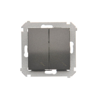 Łącznik schodowy podwójny z podświetleniem (moduł) 10AX, 250V~, zaciski śrubowe; antracyt - DW6/2L.01/48 - KONTAKT SIMON