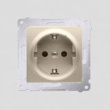 Gniazdo Schuko z przesłonami (moduł) 16A, 250V~, zaciski śrubowe; złoty mat - DGSz1Z.01/44 - KONTAKT SIMON