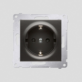 Gniazdo Schuko z przesłonami (moduł) 16A, 250V~, zaciski śrubowe; antracyt - DGSz1Z.01/48 - KONTAKT SIMON